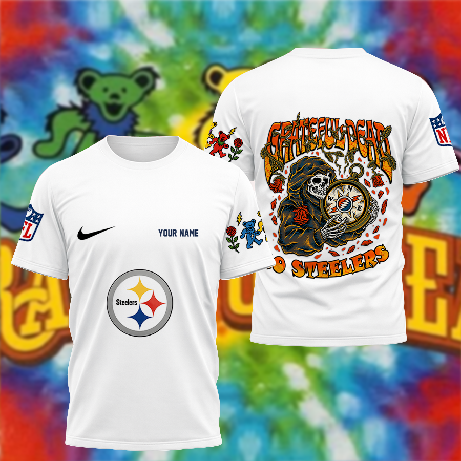 Limited Edition – Customized NFL Pittsburgh Steelers x Grateful Dead T-Shirt