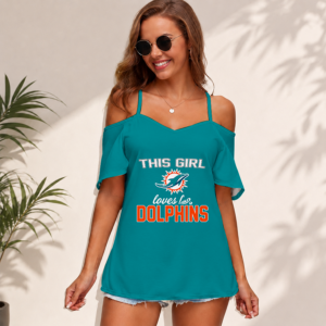 Limited Edition – Customized NFL Miami Dolphins Women’s Strappy Off-Shoulder Top