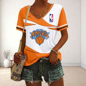 Limited Edition – Customized NBA New York Knicks V-Neck Female Shirt