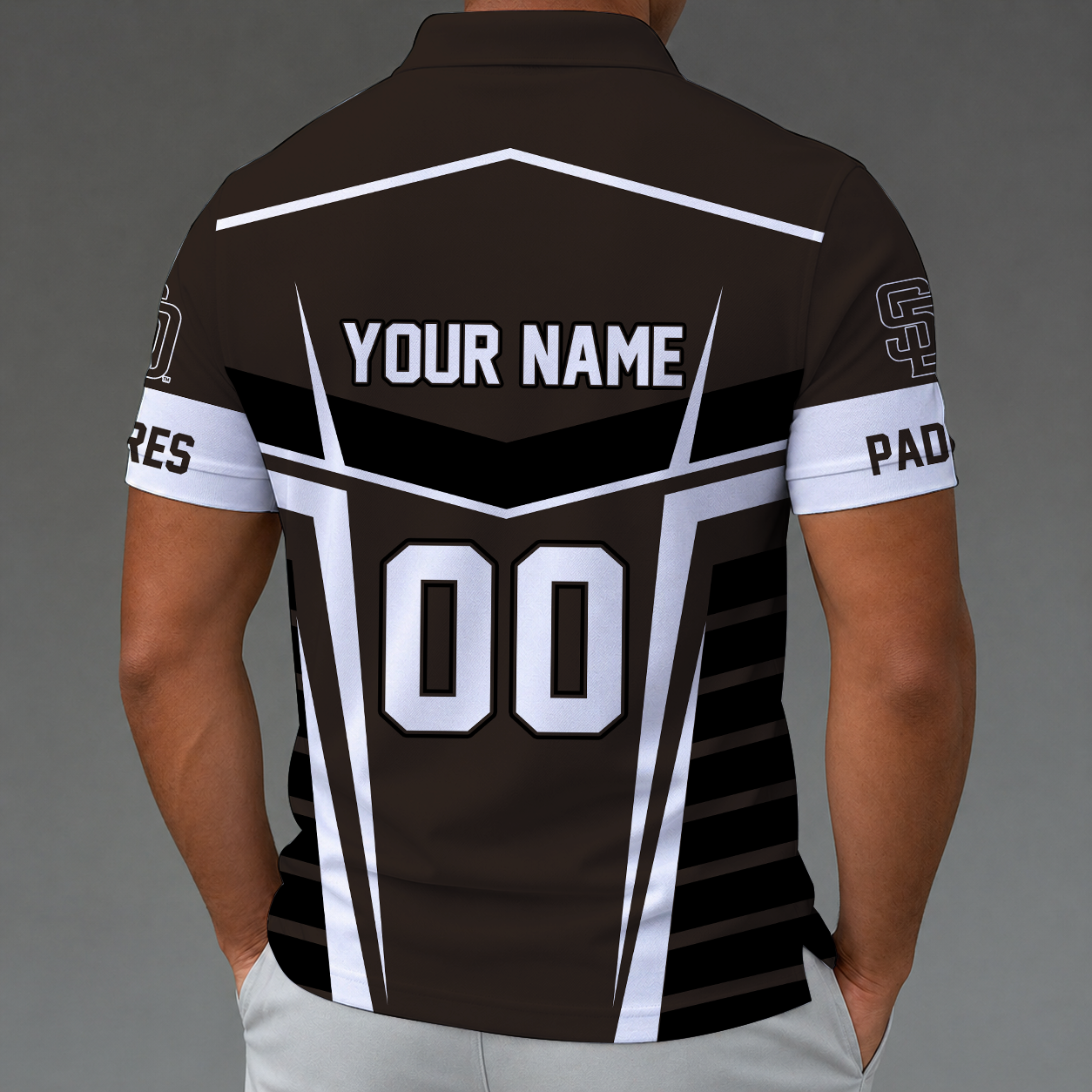 Limited Edition – Customized MLB San Diego Padres Zip Polo Shirt - Image 2