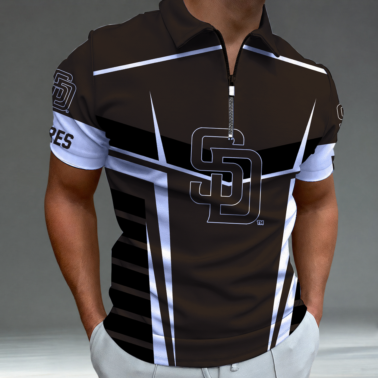 Limited Edition – Customized MLB San Diego Padres Zip Polo Shirt