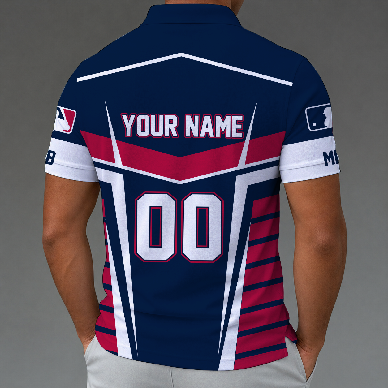 Limited Edition – Customized MLB Major League Baseball Zip Polo Shirt - Image 2