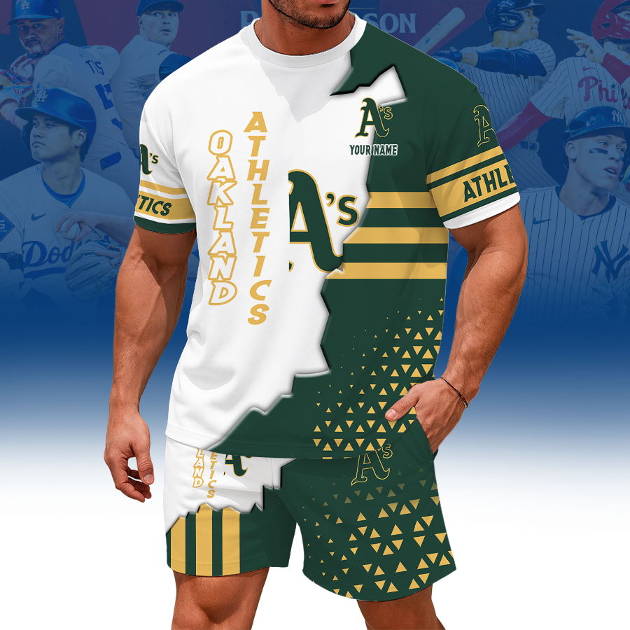 Limited Edition – Customized MLB Oakland Athletics Unisex T-Shirt & Shorts Set