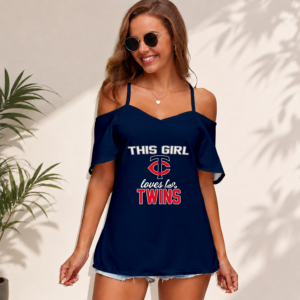 Limited Edition – Customized MLB Minnesota Twins Women’s Strappy Off-Shoulder Top