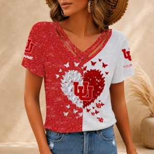 Limited Edition – Customized NCAA Utah Utes V-Neck Shirt