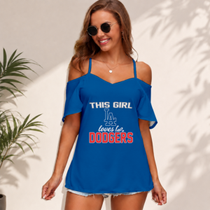 Limited Edition – Customized MLB Los Angeles Dodgers Women’s Strappy Off-Shoulder Top