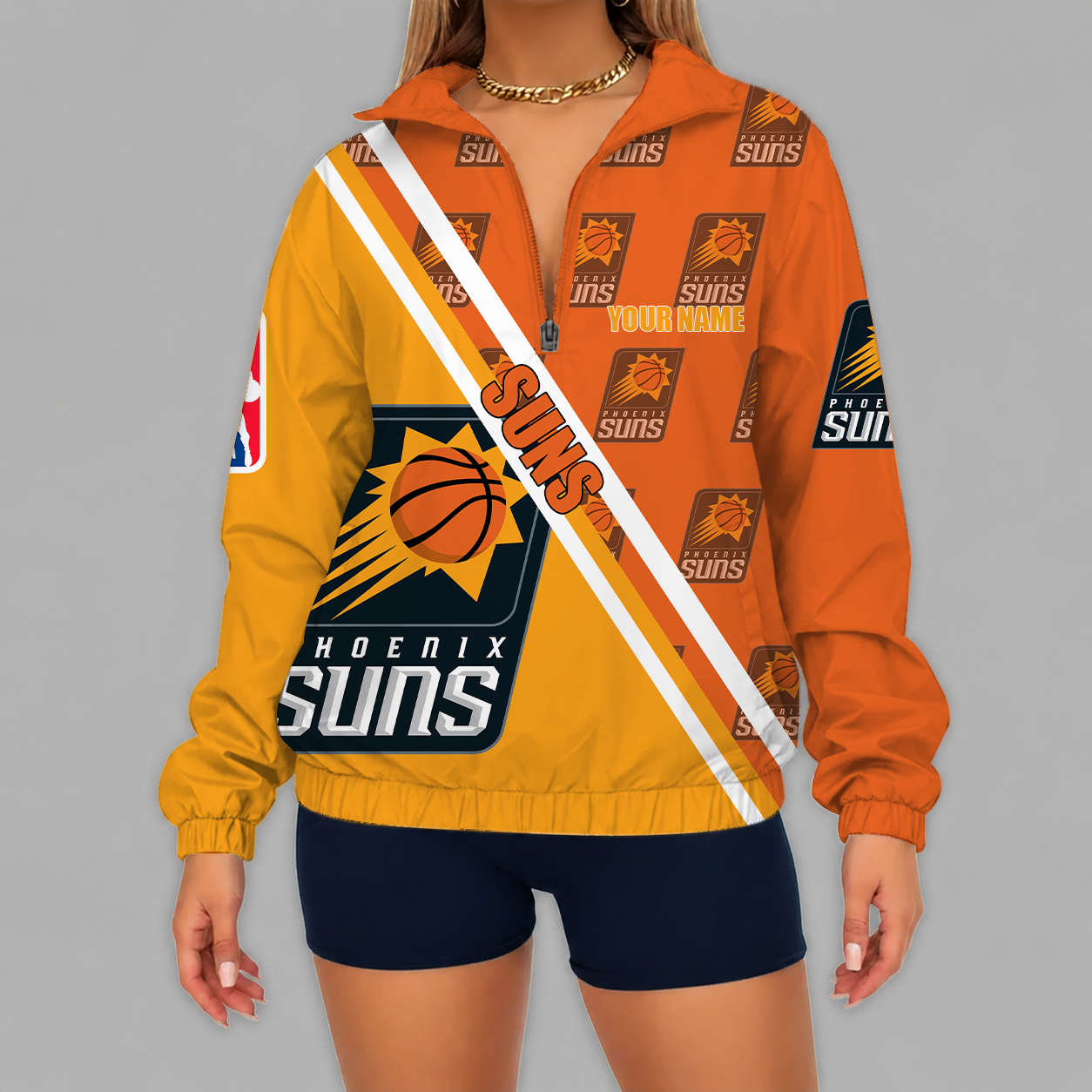 Limited Edition – Customized NBA Phoenix Suns V-Neck Zipper Sweatshirt Jacket