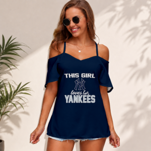 Limited Edition – Customized MLB New York Yankees Women’s Strappy Off-Shoulder Top