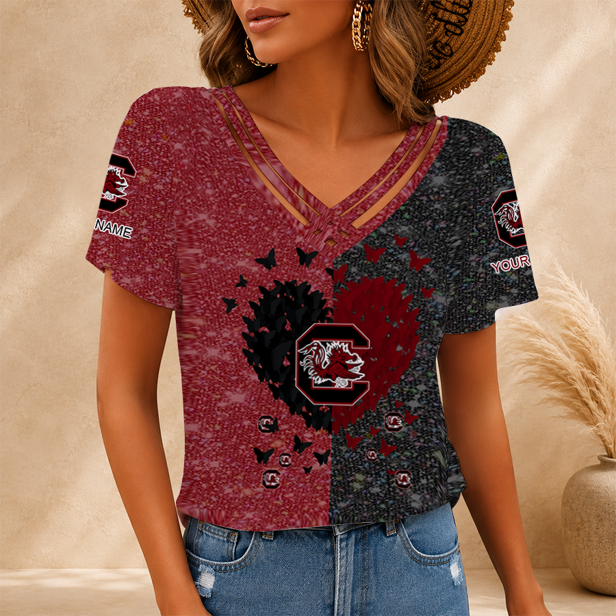 Limited Edition – Customized NCAA South Carolina Gamecocks V-Neck Shirt