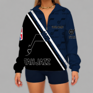 Limited Edition – Customized NBA Utah Jazz V-Neck Zipper Sweatshirt Jacket