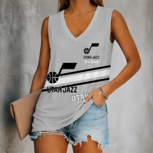 Limited Edition – Customized NBA Utah Jazz Women’s V-Neck Tank Top