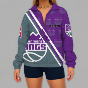 Limited Edition – Customized NBA Sacramento Kings V-Neck Zipper Sweatshirt Jacket