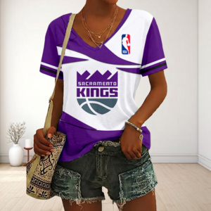 Limited Edition – Customized NBA Sacramento Kings V-Neck Female Shirt