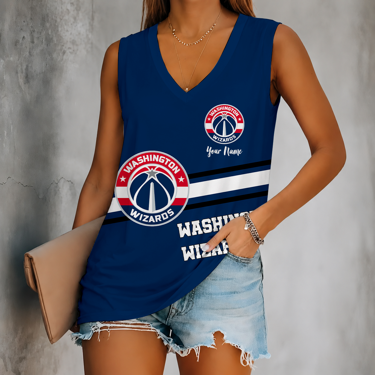 Limited Edition – Customized NBA Washington Wizards Women’s V-Neck Tank Top