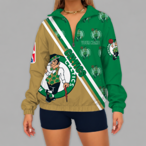 Limited Edition – Customized NBA Boston Celtics V-Neck Zipper Sweatshirt Jacket