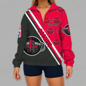 Limited Edition – Customized NBA Houston Rockets V-Neck Zipper Sweatshirt Jacket