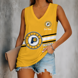 Limited Edition – Customized NBA Indiana Pacers Women’s V-Neck Tank Top