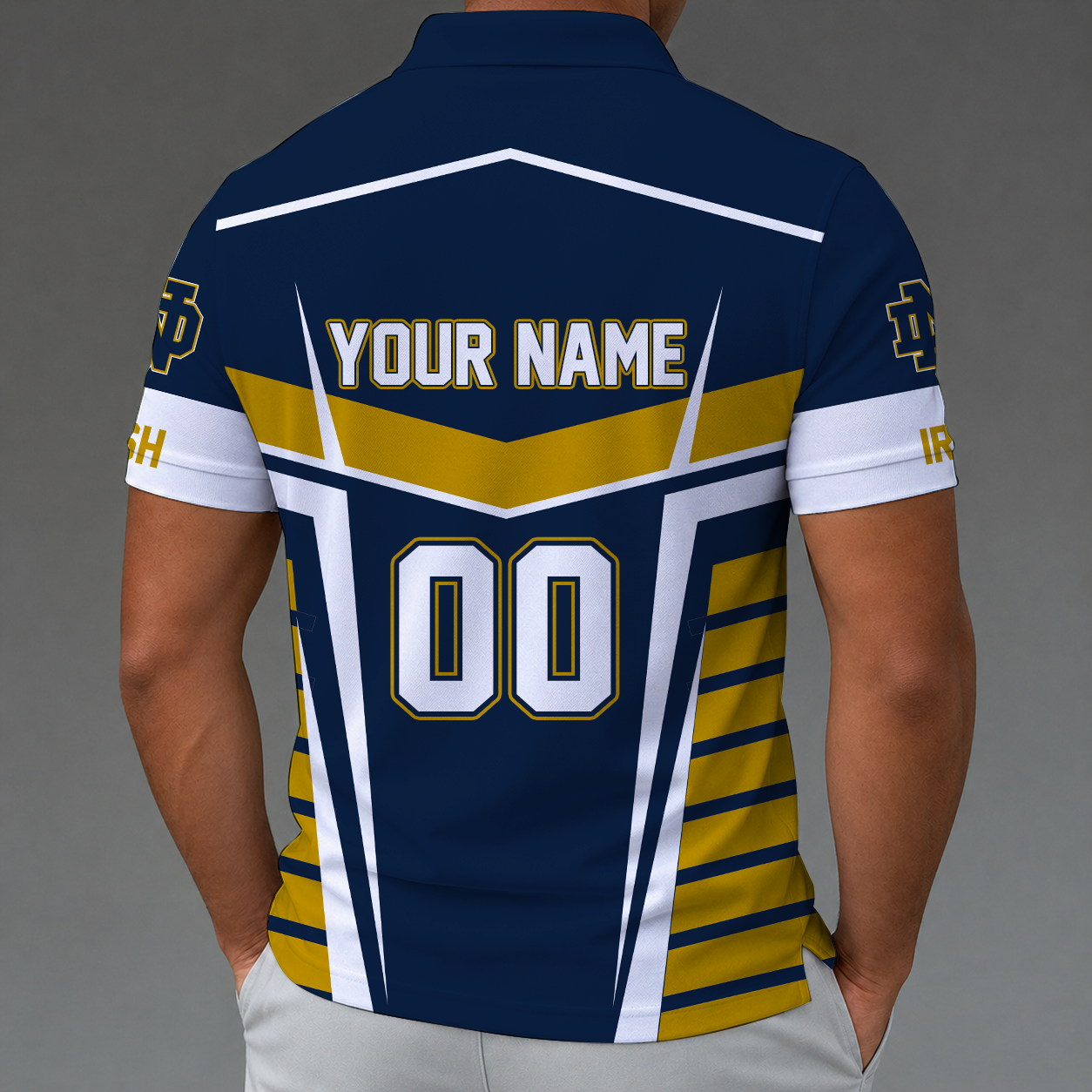 Limited Edition – New Customized NCAA Notre Dame Fighting Irish Zip Polo Shirt - Image 2