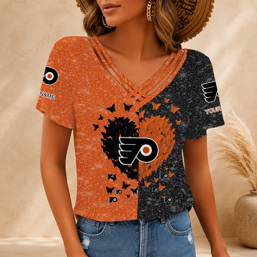 Limited Edition – Customized NHL Philadelphia Flyers V-Neck Shirt
