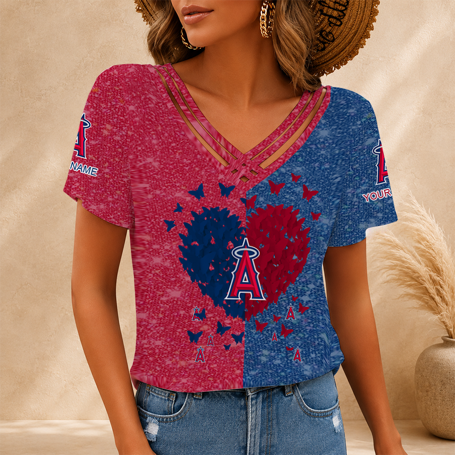 Limited Edition – Customized MLB Los Angeles Angels V-Neck Shirt