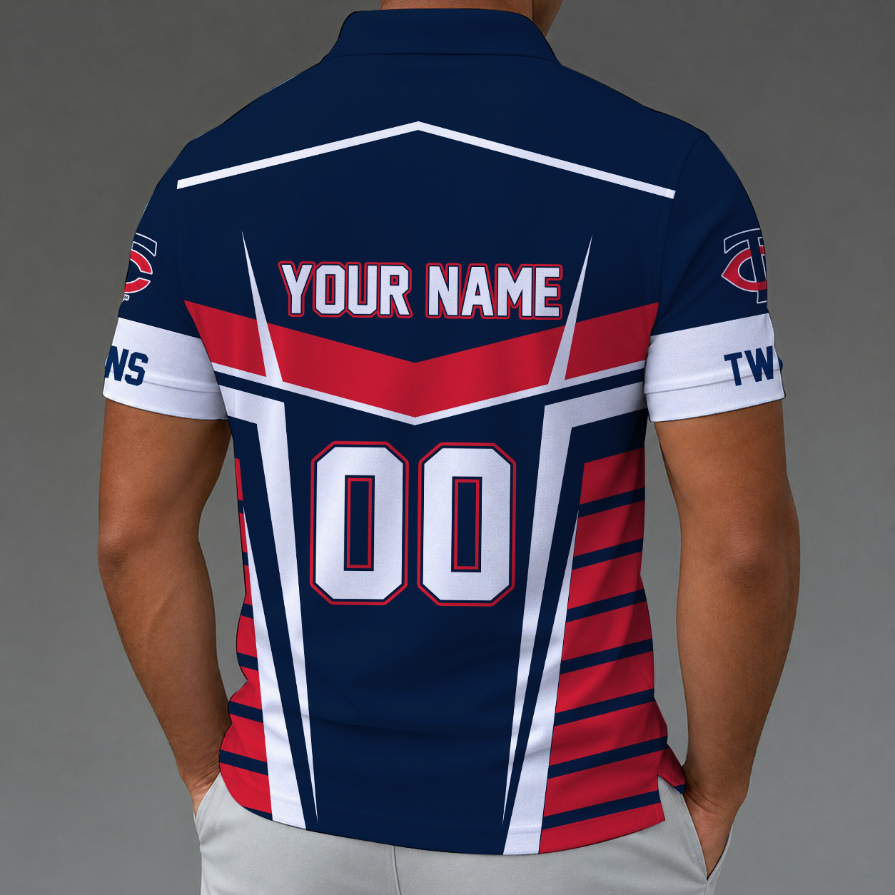 Limited Edition – Customized MLB Minnesota Twins Zip Polo Shirt - Image 2