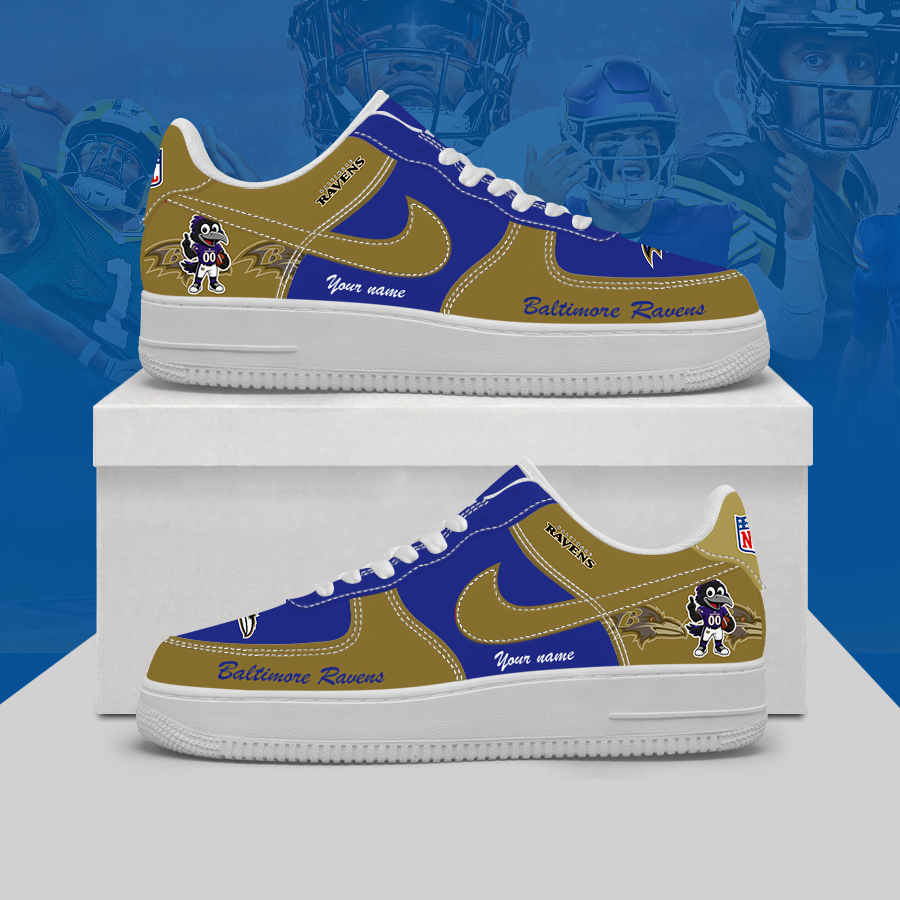 Limited Edition – Customized NFL Baltimore Ravens Af1 Shoes