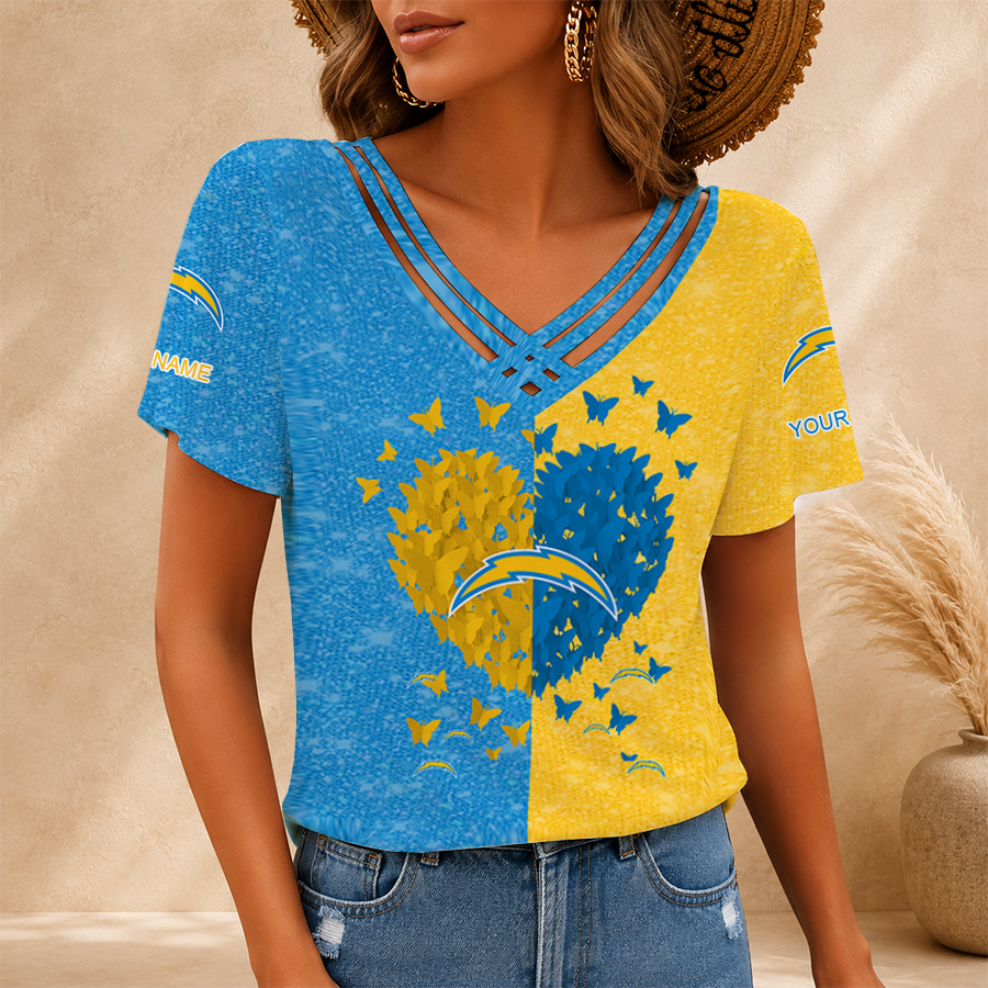 Limited Edition – Customized NFL Los Angeles Chargers V-Neck Shirt