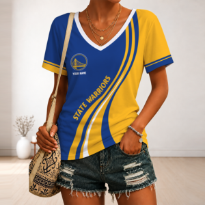 Limited Edition – New Customized NBA Golden State Warriors V-Neck Female Shirt TTH2107126