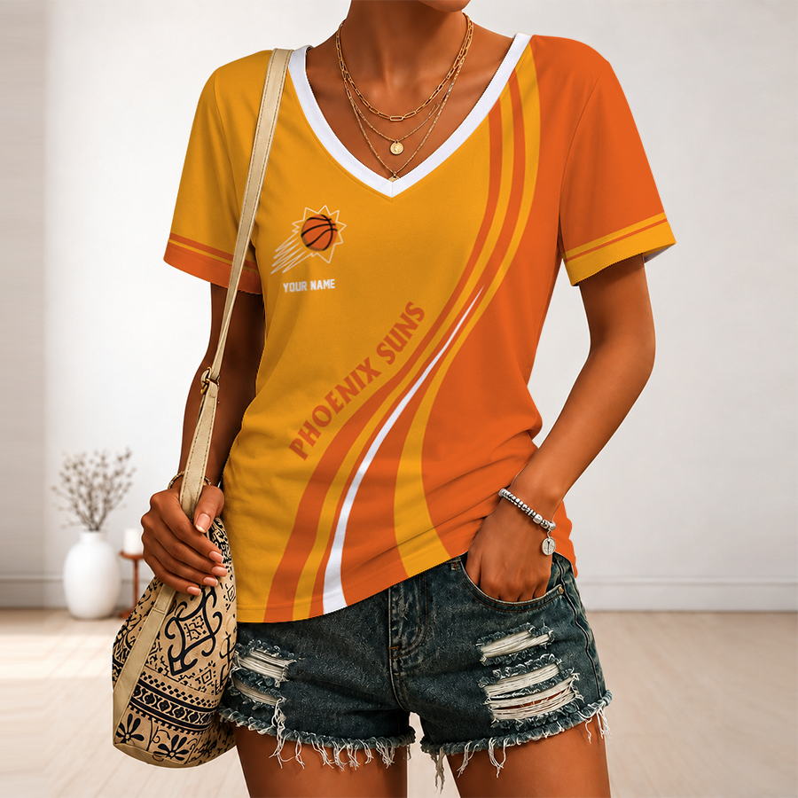 Limited Edition – New Customized NBA Phoenix Suns V-Neck Female Shirt TTH2107126
