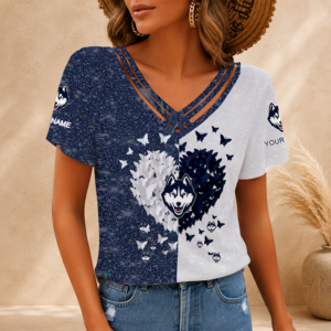 Limited Edition – Customized NCAA Uconn Huskies V-Neck Shirt