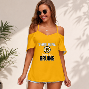Limited Edition – Customized NHL Boston Bruins Women’s Strappy Off-Shoulder Top