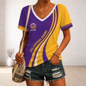Limited Edition – Customized WNBA Los Angeles Sparks V-Neck Female Shirt