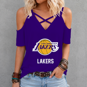 Limited Edition – Customized NBA Los Angeles Lakers Criss Cross V-Neck Top