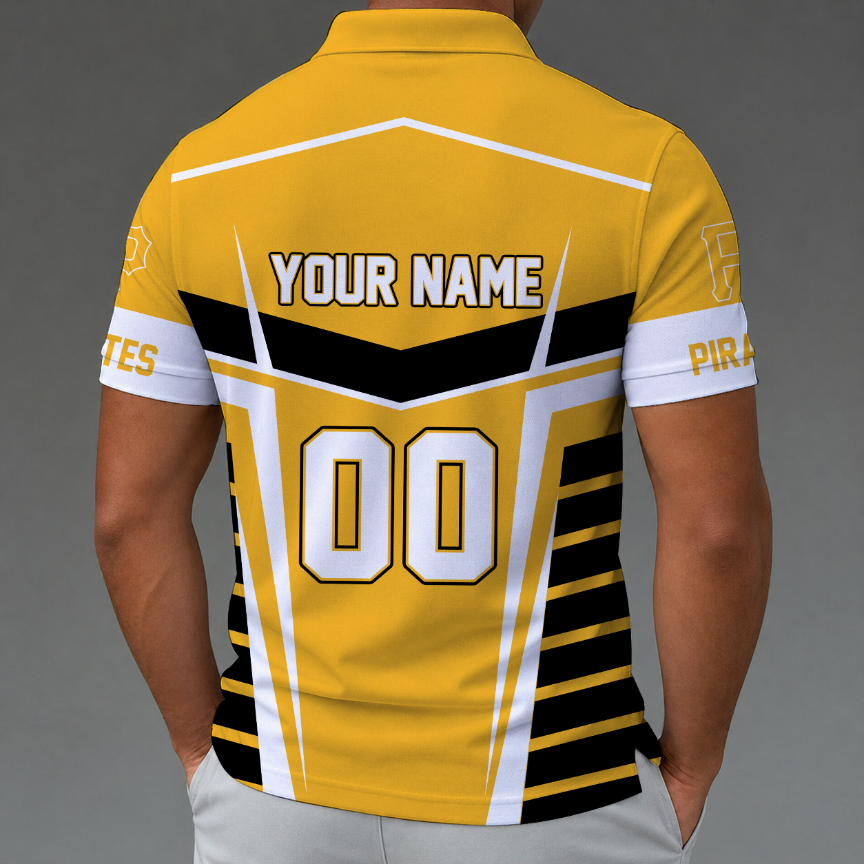 Limited Edition – Customized MLB Pittsburgh Pirates Zip Polo Shirt - Image 2