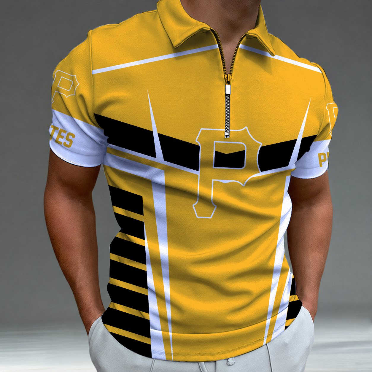 Limited Edition – Customized MLB Pittsburgh Pirates Zip Polo Shirt