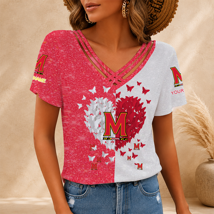 Limited Edition – Customized NCAA Maryland Terrapins V-Neck Shirt