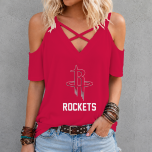 Limited Edition – Customized NBA Houston Rockets Criss Cross V-Neck Top