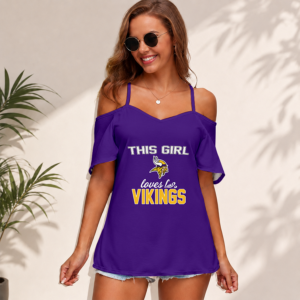 Limited Edition – Customized NFL Minnesota Vikings Women’s Strappy Off-Shoulder Top