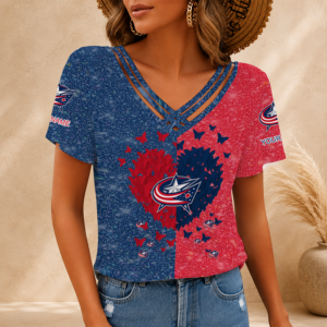 Limited Edition – Customized NHL Columbus Blue Jackets V-Neck Shirt