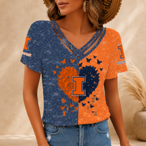 Limited Edition – Customized NCAA Illinois Fighting Illini V-Neck Shirt