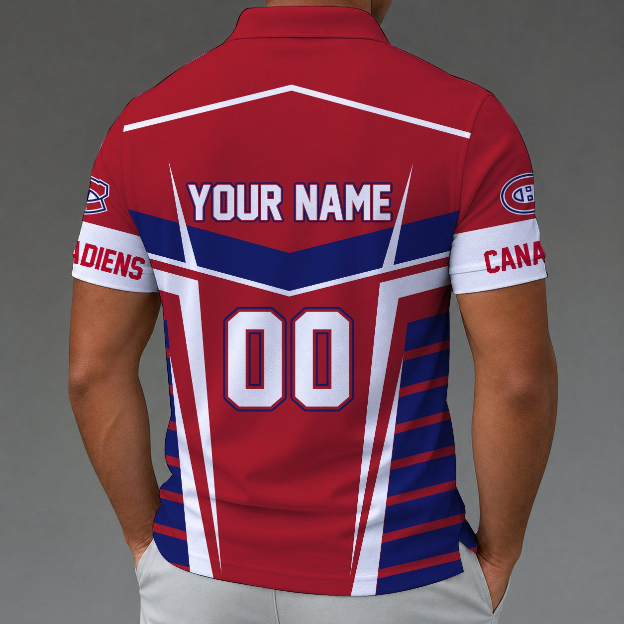 Limited Edition – Customized NHL Montreal Canadiens Zip Polo Shirt - Image 2