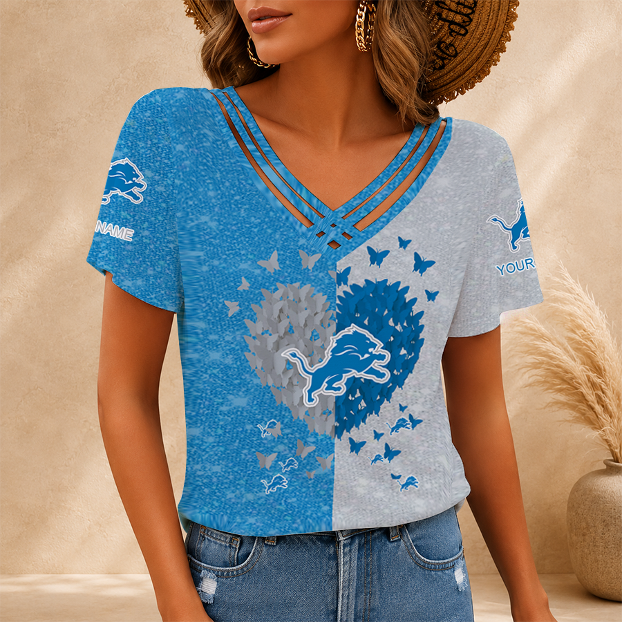 Limited Edition – Customized NFL Detroit Lions V-Neck Shirt