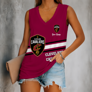 Limited Edition – Customized NBA Cleveland Cavaliers Women’s V-Neck Tank Top