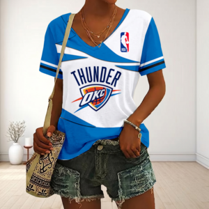 Limited Edition – Customized NBA Oklahoma City Thunder V-Neck Female Shirt