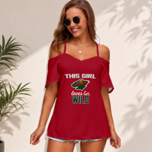 Limited Edition – Customized NHL Minnesota Wild Women’s Strappy Off-Shoulder Top