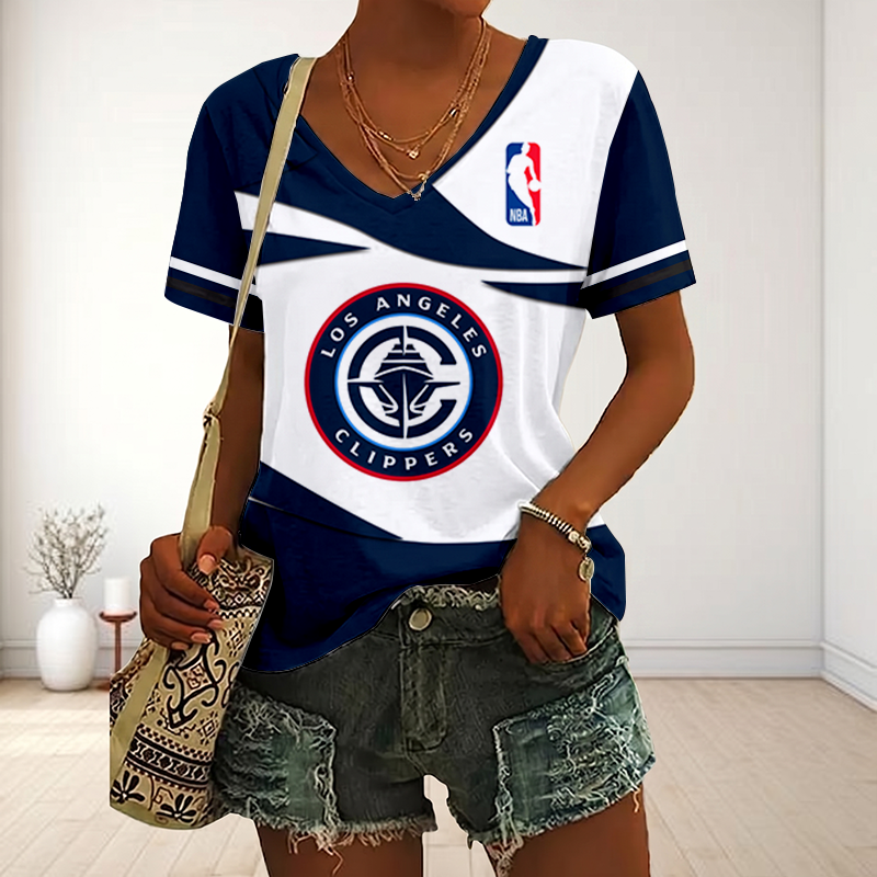Limited Edition – Customized NBA Los Angeles Clippers V-Neck Female Shirt