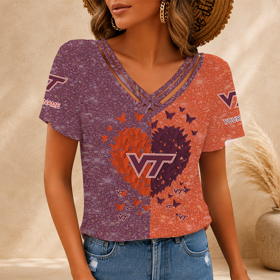 Limited Edition – Customized NCAA Virginia Tech Hokies V-Neck Shirt