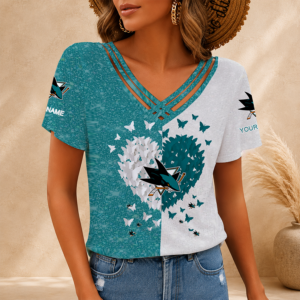 Limited Edition – Customized NHL San Jose Sharks V-Neck Shirt
