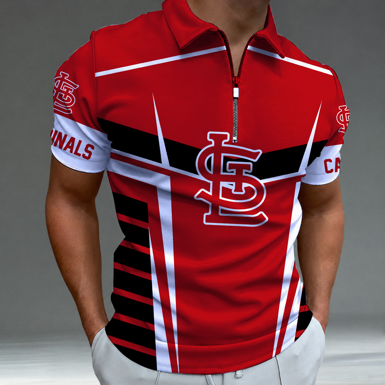 Limited Edition – Customized MLB St. Louis Cardinals Zip Polo Shirt