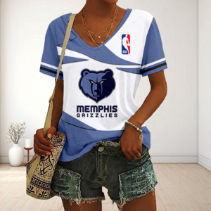 Limited Edition – Customized NBA Memphis Grizzlies V-Neck Female Shirt